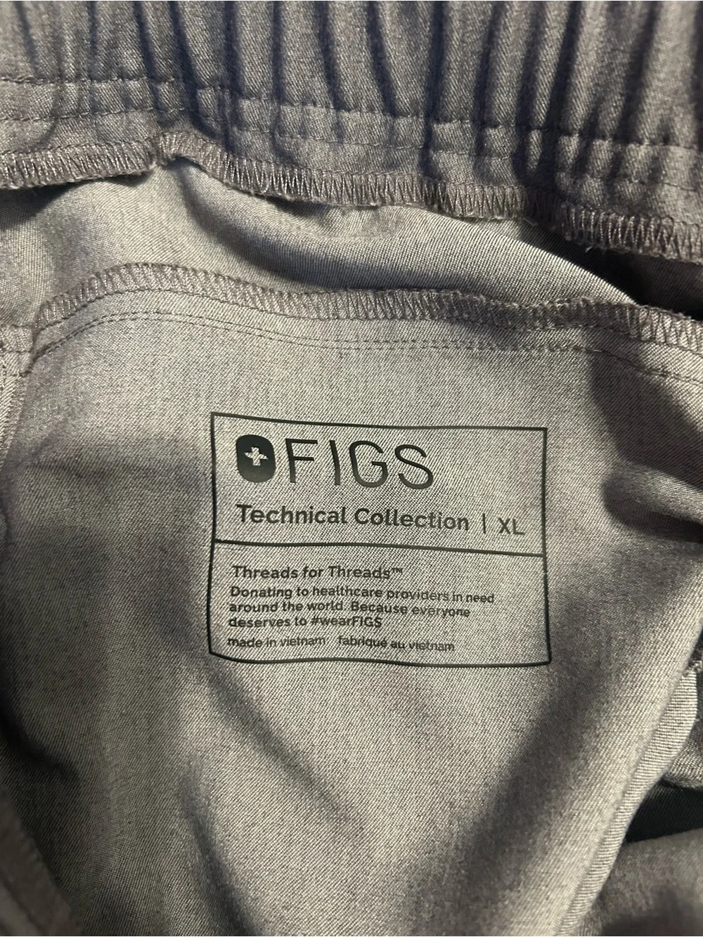 Figs Men's Gray Jogger Pants with Green Drawstring Accent